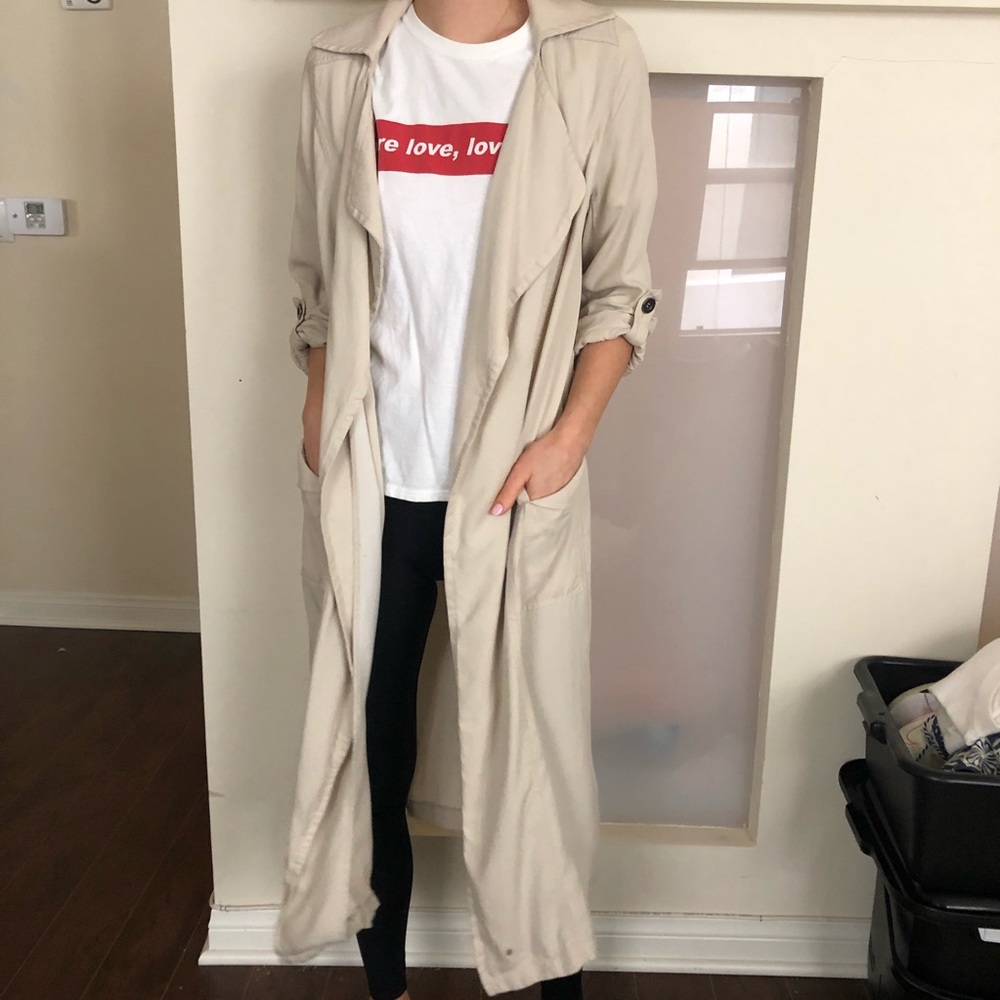Cotton On Classic Beige Trench Coat Size S